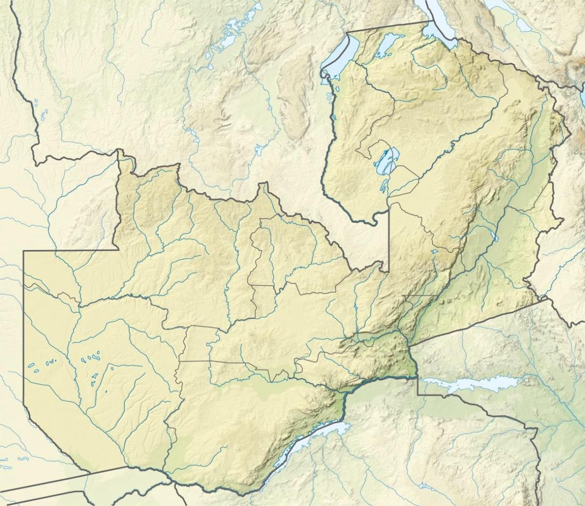 Mapa Zambie, řeka 