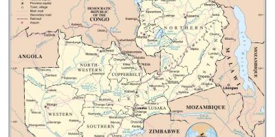 Mapa silniční zambi