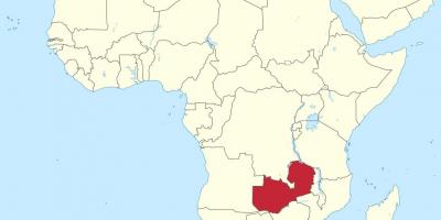 Mapa afriky ukazuje Zambie